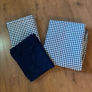 Gingham and Solid Sheet Set (no fitted sheet)